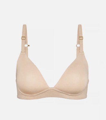 Lively Womens Toasted Almond All-Day Plunge No-Wire Bra, Size 34DDD