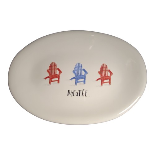 Rae Dunn Artisan Collection By Magenta BREATHE Oval Ceramic Tray Trinket Dish - Picture 4 of 11