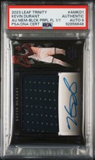 Kevin Durant - 2023 Leaf Trinity Black 1/1 AUTO PSA 9 Game Worn Patch