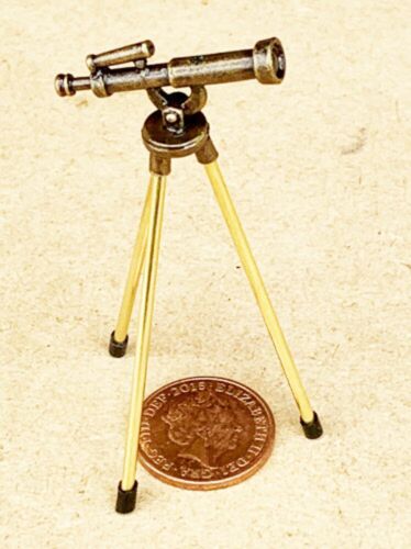 Dolls House Refractor Style Telescope On Triple Legs Tumdee 1:12 Scale Miniature - Picture 1 of 9