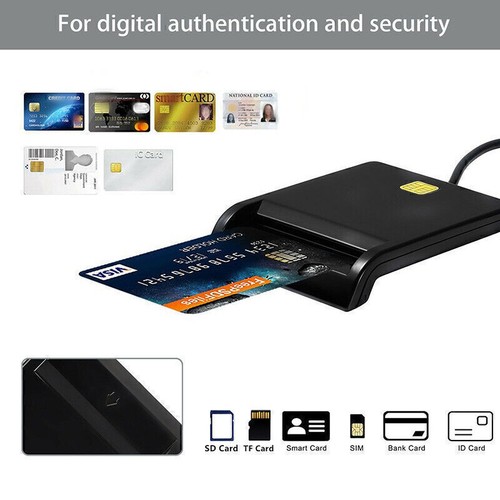 USB Smart Card Reader for Bank Card CAC Government ID Chip Card Read Information - Picture 2 of 12