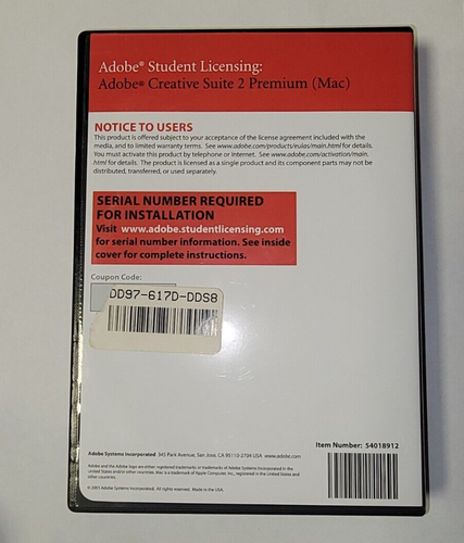 Adobe Creative Suite 2 Premium (Mac) Studentenlizenz & Seriennummer, gebraucht - Bild 2 von 6