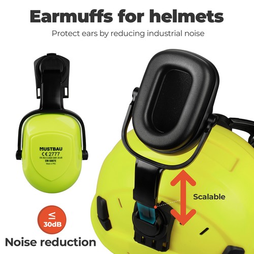 Chainsaw Safety Helmet Set Forestry Hard Hat with Earmuffs and 2 Visor, 53-63cm - Picture 27 of 49