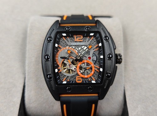 MARK FAIRWHALE Tonneau Waterproof Luminous Tourbillon Automatic Mechanical Watch - Picture 3 of 7