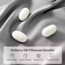 Mulberry Silk Pillow Case - Pillowcase for Hair and Skin, Queen Size 20X30 Inche