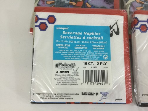 BEYBLADE Metal Fusion PARTY SUPPLY LOT - 8 Hats, 8 Blowouts & 16 Napkins NEW - Picture 9 of 9
