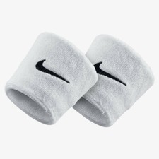 Sweatband Premier Nike Wristbands Reversable White w/ Black Swoosh 1Size - New