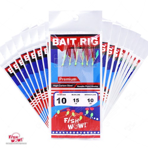 Fishing Size 10 Feather sabiki High Carbon 6-Hook Premium Piscator Bait Rig F486 - Picture 7 of 9