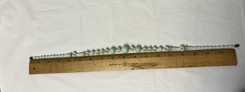 Insolita collana di perle in vetro bianco marrone verde schiuma di mare vintage - Foto 10 di 10