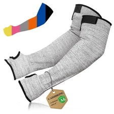 Cut Resistant Arm Sleeves ANSI Level A5, Kitchen Arm Thumb Hole Protectors for T