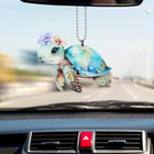 Turtle Rear View Mirror Accessories, Sea Turtle Car Decoration Multi-Color Acryl