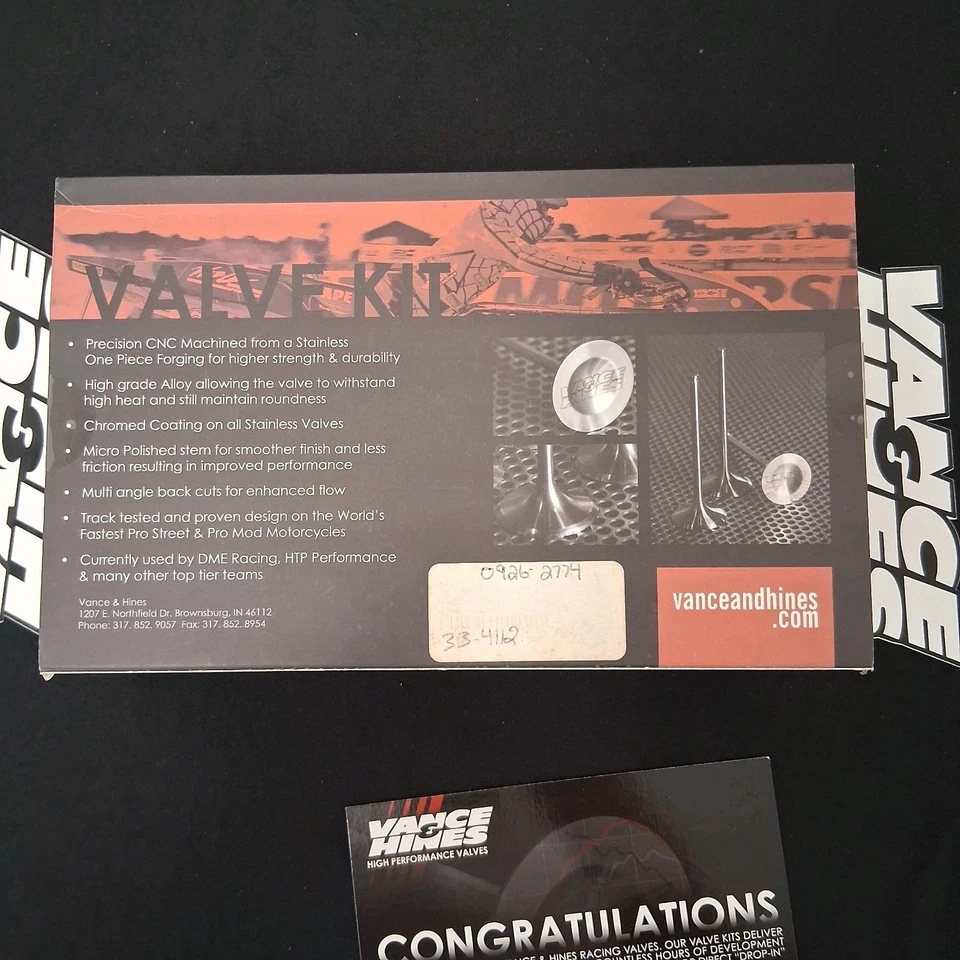 NOS Vance And Hines GSXR1000 2005-2008 26mm Exhaust Valve Set 33-4112 - Image 2 of 4