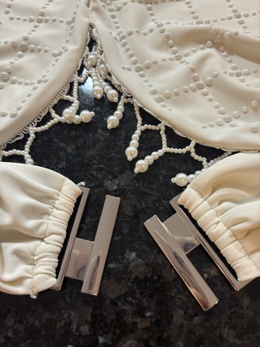 Beach Riot Vanessa Bikini Top And Bottom Ivory Pearl Size L Used - Picture 6 of 11