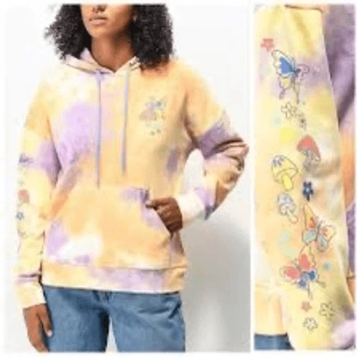 A. Lab Freela Mushroom Tie Dye Hoodie Sz L Hippie Boho