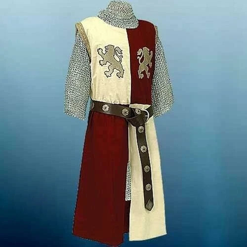 Túnica Medieval León Corazón Tabardo Recreación Vestido Juegos con disfraces Disfraz Hombres LARP - Imagen 2 de 3