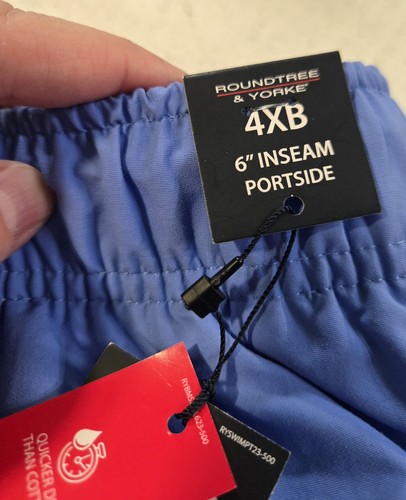 Roundtree & Yorke Caribbean Men's Swim Trunks 4XB Big Man Blue - Mesh Lined NWT - Picture 3 of 7