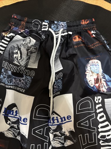 Schwarze Multi Logo Hose Dead Weapons Unisex S Taschen leichter Kordelzug - Bild 5 von 9