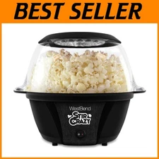 Electric Popcorn Machine with Stirring Rod, 6-Quart