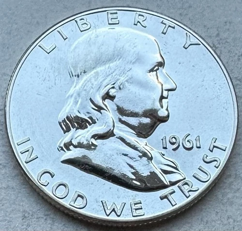 1961 Proof Franklin Half Dollar 90% Silver-INV#8460