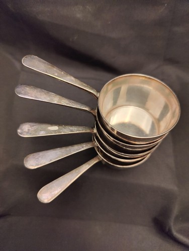 Set x5 Antique Brandy Warmer Pans William Hutton & Sons Silver Plated Saucepans - Bild 2 von 10