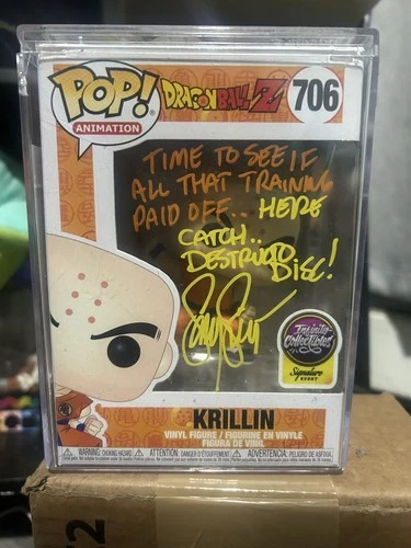 Sonny Strait Autographed Funko Pop! Krillin Dragon Ball Z Anime Figure
