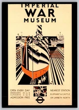 1936 Imperial War Museum London Art Deco Poster Postcard by Wadsworth
