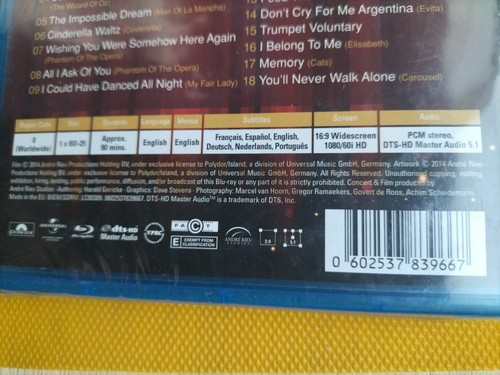 ANDRE RIEU MAGIC OF THE MUSICALS - BLU RAY REGION B - NEW - Picture 4 of 4