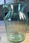 Uranium Glass Pitcher Depression Glass 8" Glows Vintage
