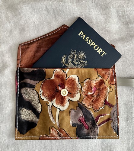 Silk Passport Holder/Cover *HANDMADE* Excellent gift item ! Travel, Recycled - Picture 1 of 5