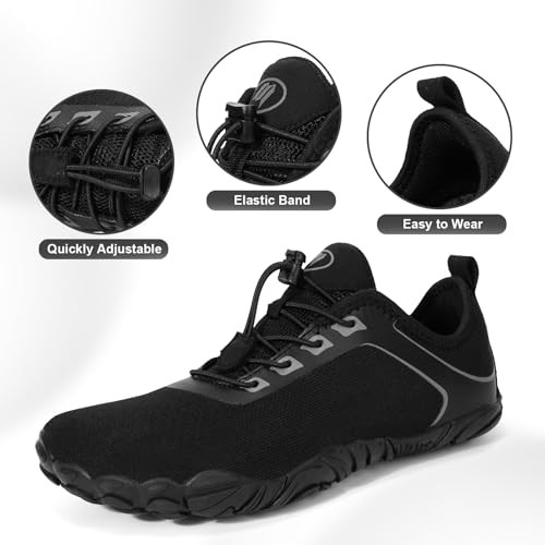 Hike Barefoot Shoes Women Men Minimalist Healthy Wide 8 Women/7 Men A1 Black 1 - Picture 5 of 6