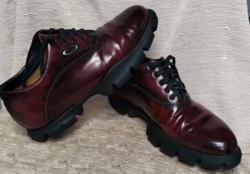 Oakley Tuxedo Men’s Golf Shoes Size 11.5 Made In Italy Burgundy Leather - Picture 1 of 12