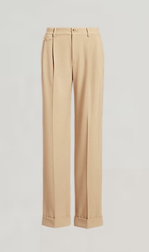 Lauren Ralph Lauren Pleated Wool-Blend Twill Pant Sz 8 New Retail $195 Wide Leg - Picture 2 of 15