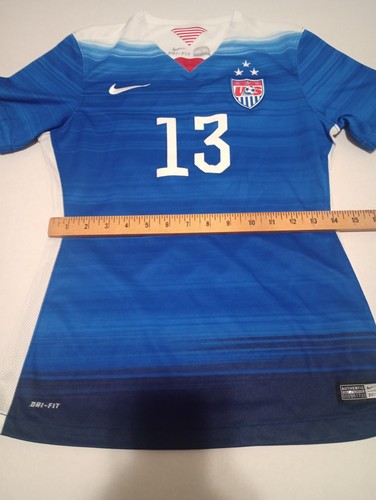 USA Soccer Men Jersey Small Blue 2015 Away Alex Morgan 13 Nike Dri Fit - Picture 7 of 7
