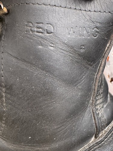 Red Wing 0615 Vibram Herren Vintage Holzfällerstiefel schwarz Leder 9 Zoll ~ Größe 12 2 - Bild 12 von 20