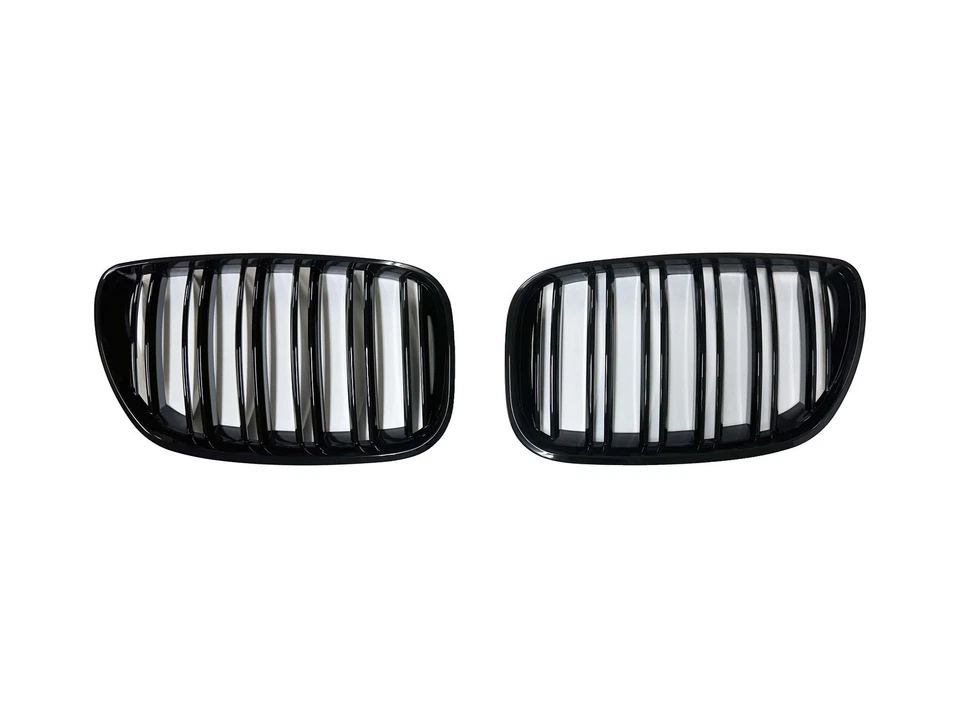 Front Bumper Gloss Black Grill Dual Slat Grille Fit 2004-2006 BMW X5 E53 LCI - Imagem 2 de 3