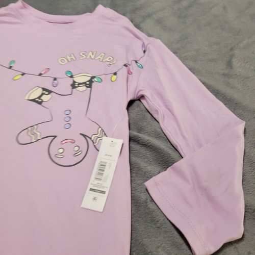 Gingerbread Shirt Girls XS Purple Long Sleeve Comfort Stretch OH Snap Tunic Top - Picture 4 of 9