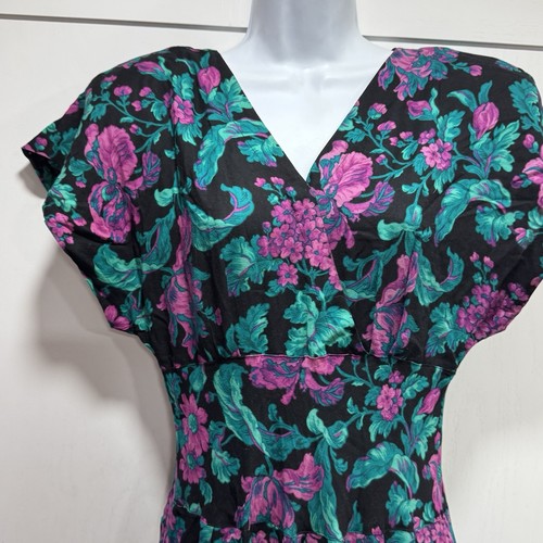 VTG 90's All That Jazz Floral Button Back Maxi Dress 13/14 M Cottage Prairie - Picture 2 of 17