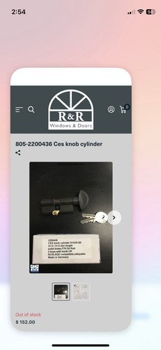CES Knob Cylinder 815/41 B5 Solid Brass Brown Finish With Key Germany - Picture 6 of 6