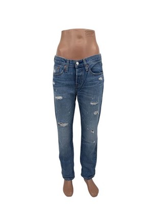 Levi's 501 original fit taper Jeans blau weiß ripped Größe W26 L28 neu