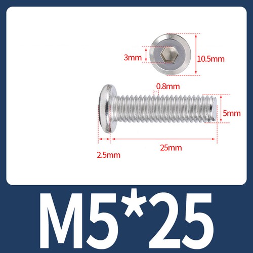 M2 M2.5 M3 M4-M12 A2 Stainless Steel Flat Pan Head Screws Hex Allen Socket Bolt - Picture 60 of 131