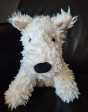 JELLYCAT 'Munro Scottie Dog' White Plush Soft Toy Sitting Puppy Dog H. 23cm BNWT
