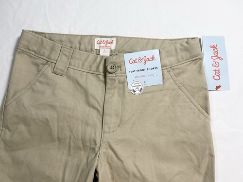 Cat & Jack Flat Front Beige School Uniform Shorts Sz. 7 - Picture 2 of 11