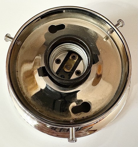 Plafoniera vintage metà secolo piano cottura a punta cromata anni 40 50 vintage - Foto 20 di 20