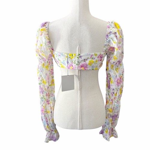 Riforma Marjorelle Marcelle Crop Top Stampa Acquerello M - Foto 7 di 13