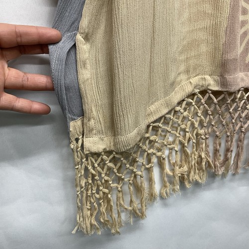 Tunica artistica Marcia & me & Co vintage rayon orlo frange 2x multicolore folklore - Foto 6 di 8