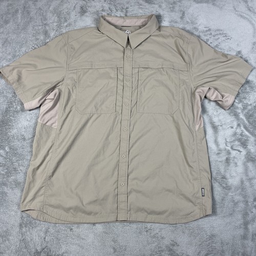 REI Co-Op Shirt Mens XL Khaki Tan Button Down Fishing Hiking Camping Vented - Picture 1 of 13