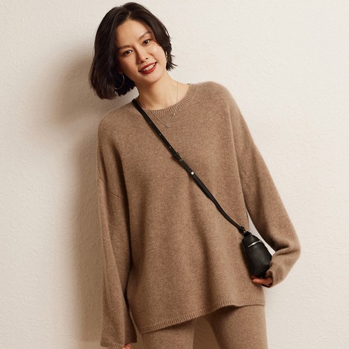 Damen Kaschmir Pullover Langarm Strickpullover Freizeit Locker Frühling Winter - Bild 8 von 28