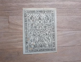Old bookplate Arthur religious (no idea!) make of it what you can