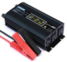 600W Pure Sine Wave Power Inverter 1200W Surge DC12V to 110V AC Car Inverter ...