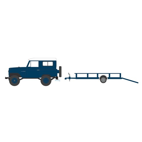 1/64 1961 Patrol Hard Top with Utility Trailer Blue White Hitch & Tow 31 32310-A - 第 2/2 張圖片